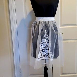 Vintage kitchen apron 50's mesh holiday apron